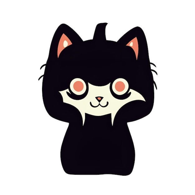 Vector creepy halloween kitty