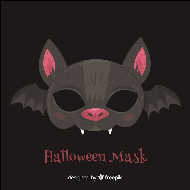 Vector creepy halloween mask with flat design