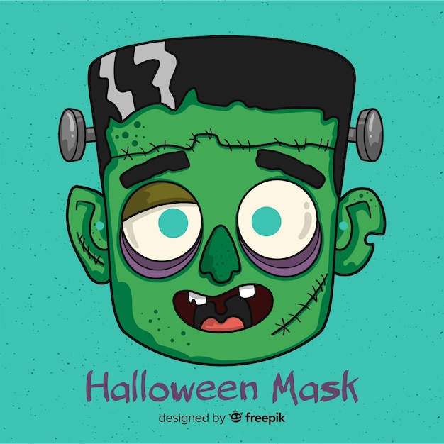 Vettore maschera di halloween disegnata a mano raccapricciante