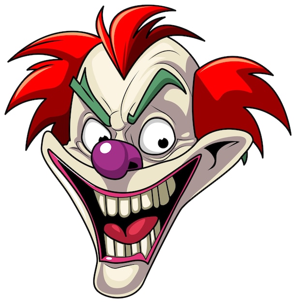 Vector creepy joker cartoon character