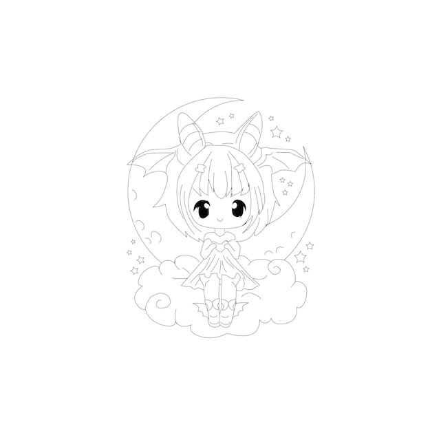 Creepy kawaii Coloring page for kids