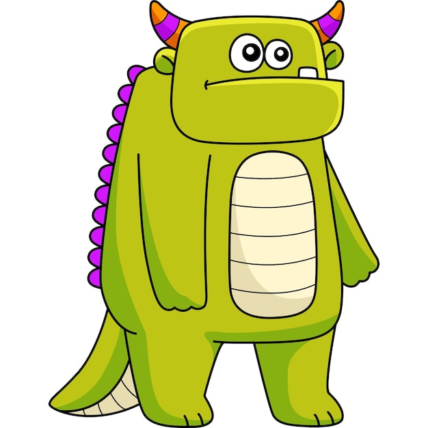 Creepy Monster Cartoon Colored Clipart