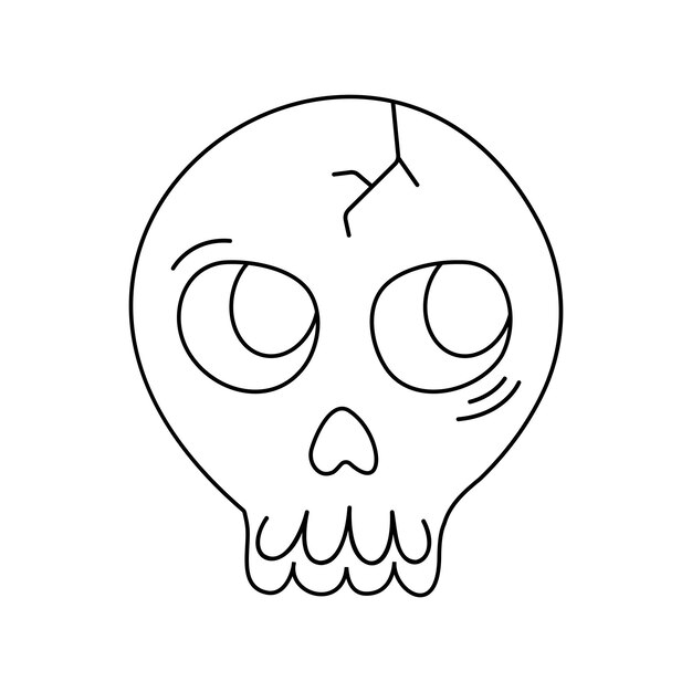 Creepy skull in doodle style