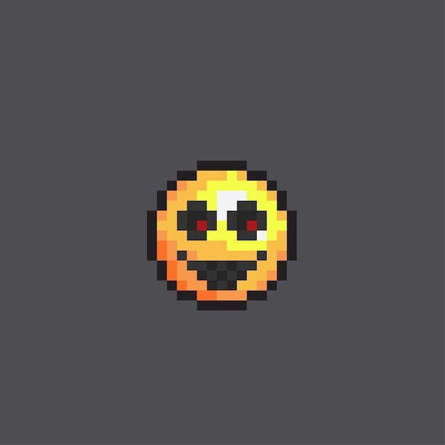 creepy smiley in pixel art style