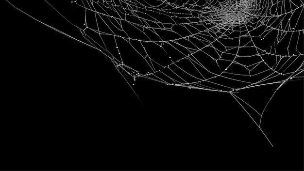 creepy spider web covers black background abstract