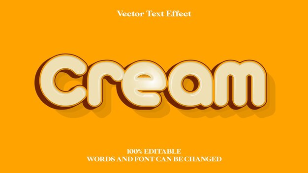 Vector crème bewerkbaar tekststijleffect