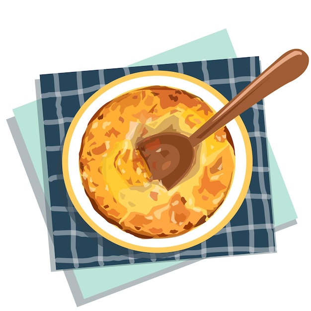 Вектор Десерт creme brulee из франции векторная иллюстрация плоского дизайна