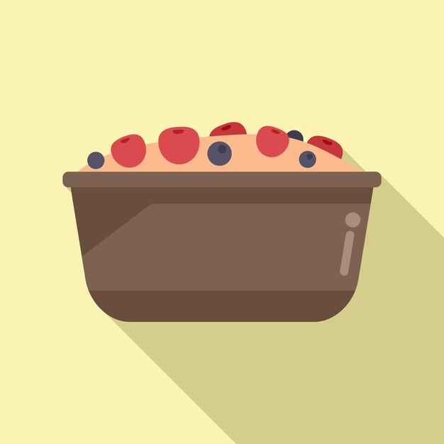 Crème fruitsalade pictogram platte vector Vers voedsel Biologisch gerecht