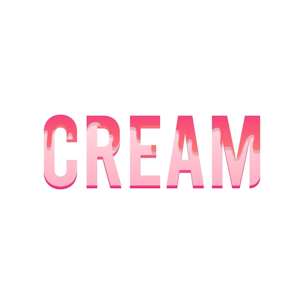Crème typografie met druipende room erop