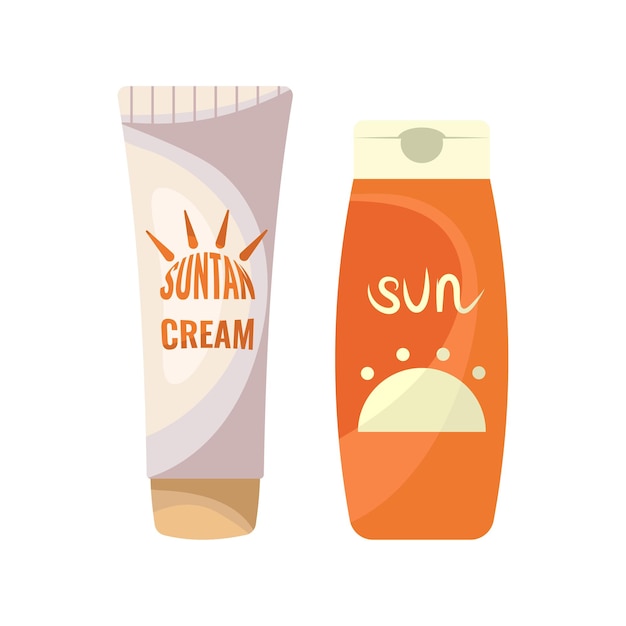 Crème zonnebrandcrème pictogram voor site app vectorillustratie