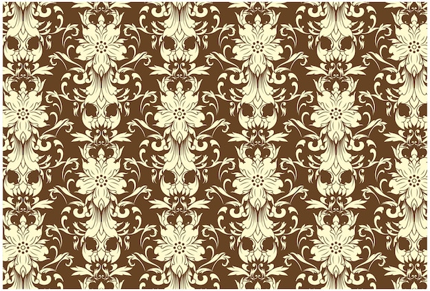 Crèmekleurig ornamentpatroon met bloemen