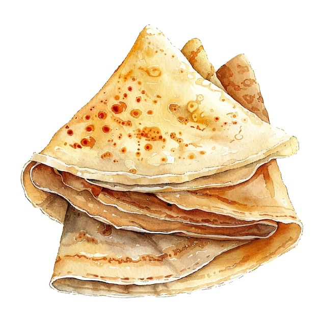 Vettore illustrazione vettoriale di crepes in stile acquerello