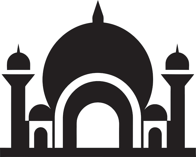 Crescent Crest Mosque Icon Design Sacred Symmetry Emblematic Mosque Icon