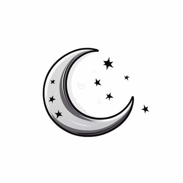 Vector crescent moon cartoon vector