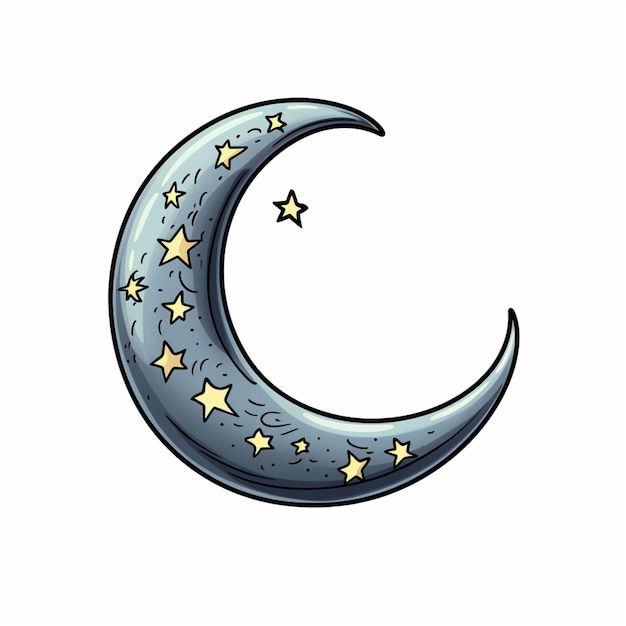 Vector crescent moon cartoon vector