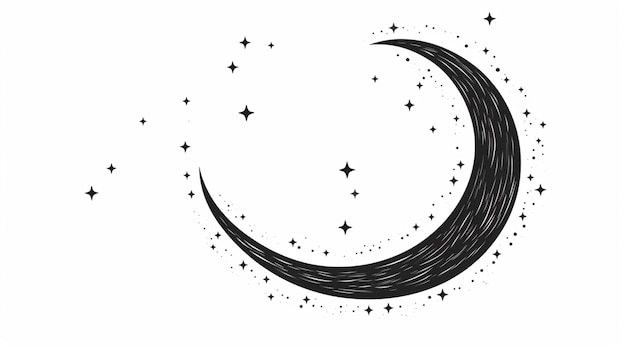 Vector crescent moon clipart vector