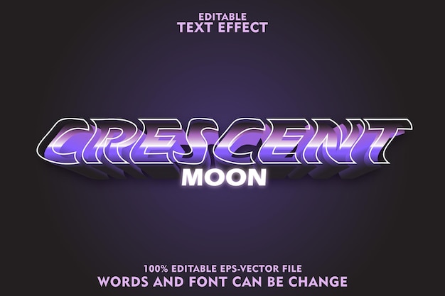 crescent moon editable text effect emboss neonstyle