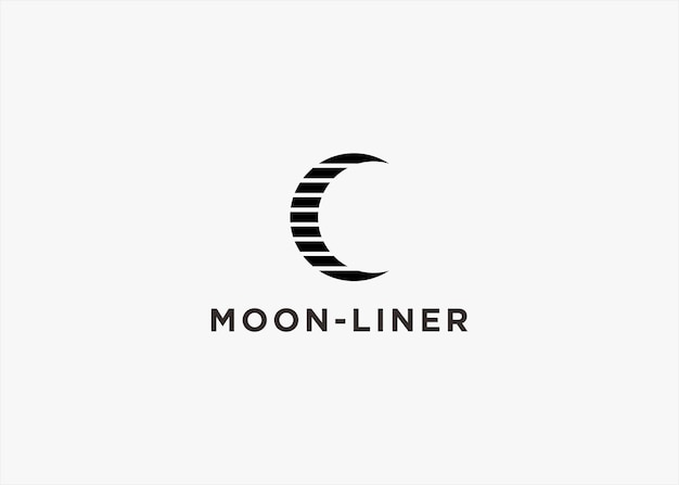 crescent moon logo design vector silhouette illustration