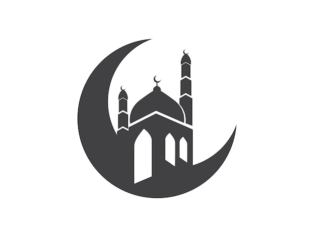 Luna crescente e elementi di design della moschea islamica musulmana