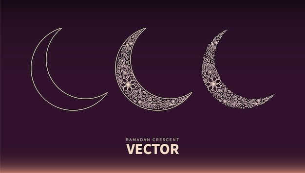 Vector crescent moon ramadan vector