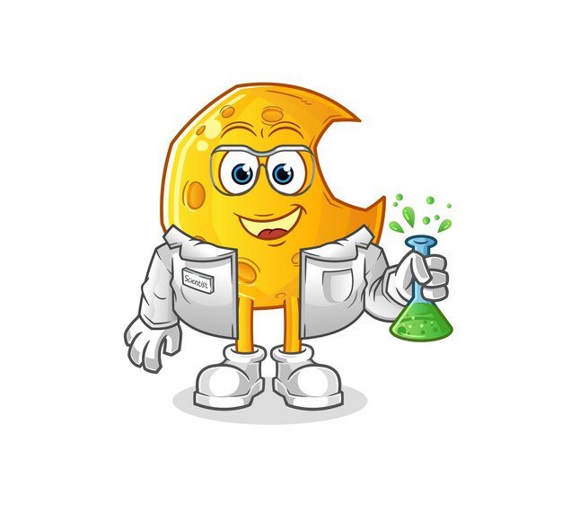 The Crescent moon scientist character. cartoon mascot vector