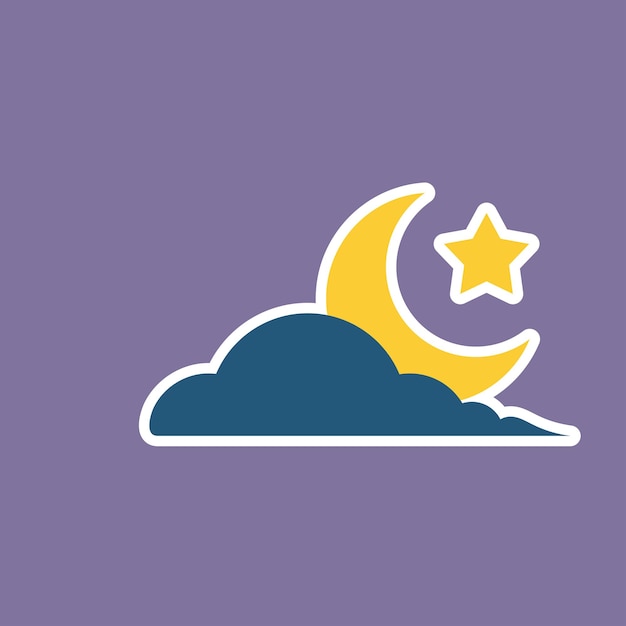 Crescent moon and star