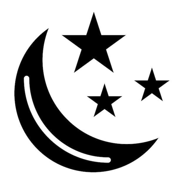 이슬람 새해에 사용할 수 있는 반달과 별 아이콘 터 이미지
