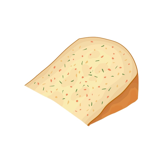 Vettore formaggio crescenza pezzo di formaggio fresco su sfondo bianco prodotto lattiero-caseario originale cibo sano illustrazione piatta vettoriale