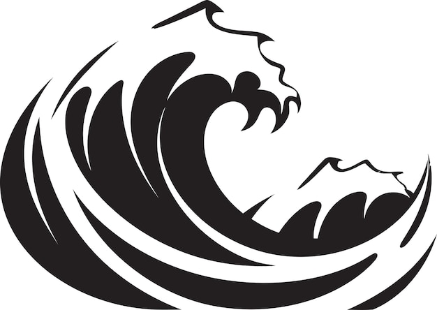 Crest Cascade Минималистская волновая логотипная конструкция Волновая шепота Водная волновая эмблематическая икона