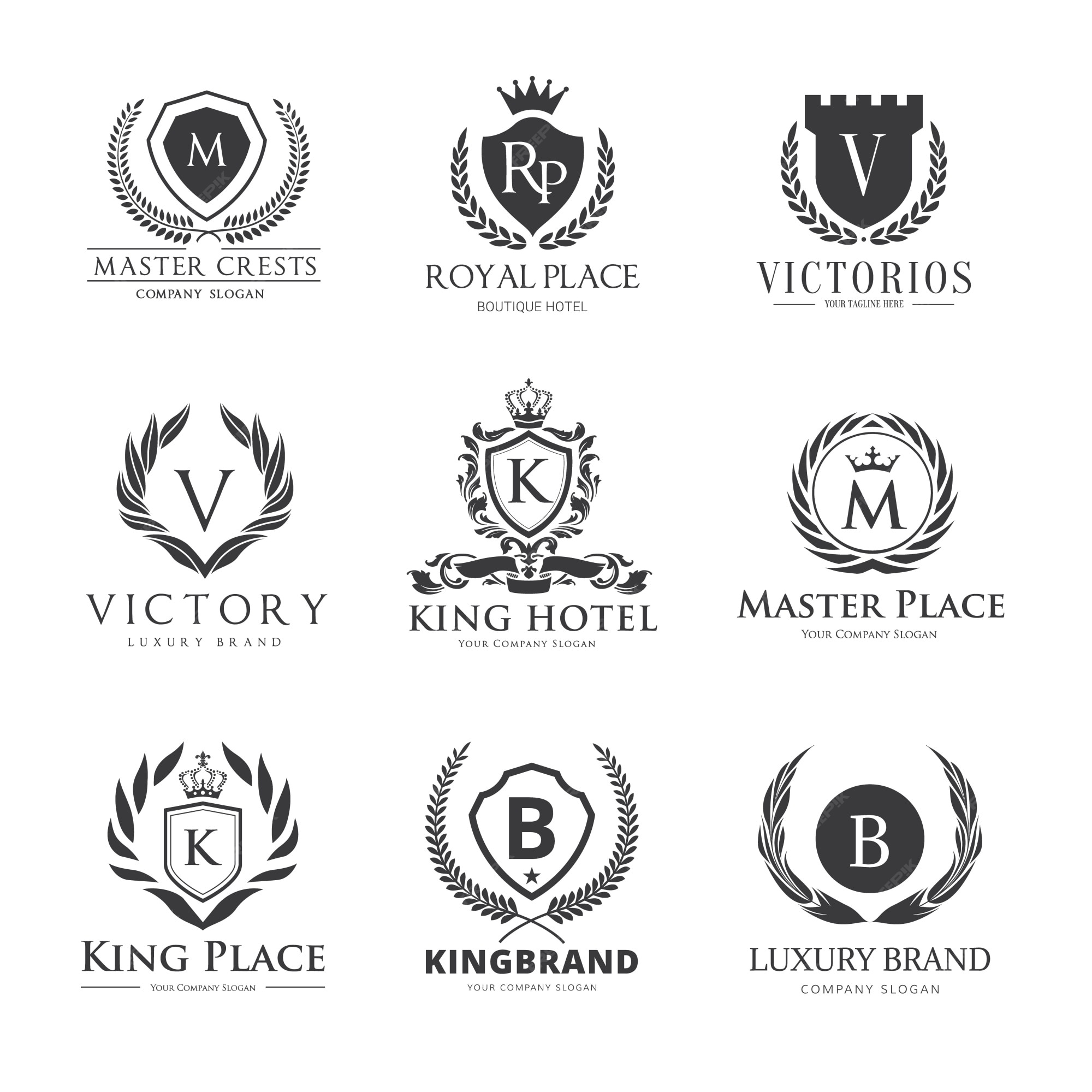 Premium Vector | Crests logo. luxury logo set design for hotel ...