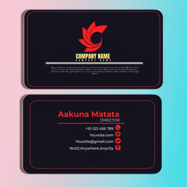 Vector cretive modern premium business card vector template with cmyk color profiles