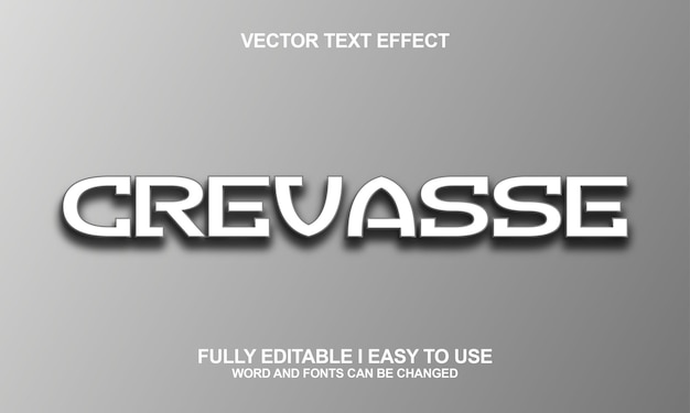 Crevasse editable font vector text effect