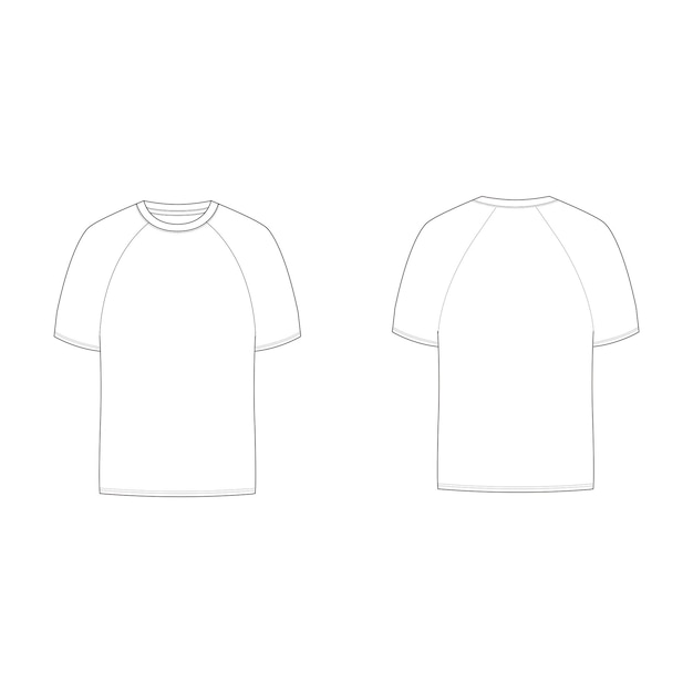 Векторы мужской футболки с круглым вырезом и короткими рукавами