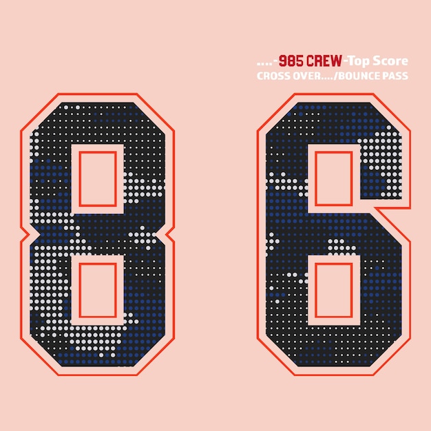 Vector crew top score cross over bounce pass 86 t shirt vector design eps