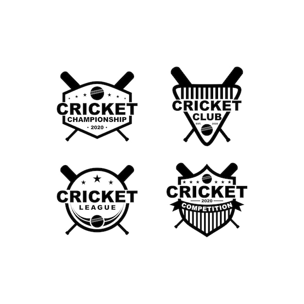 Cricket  badge set vector logo design