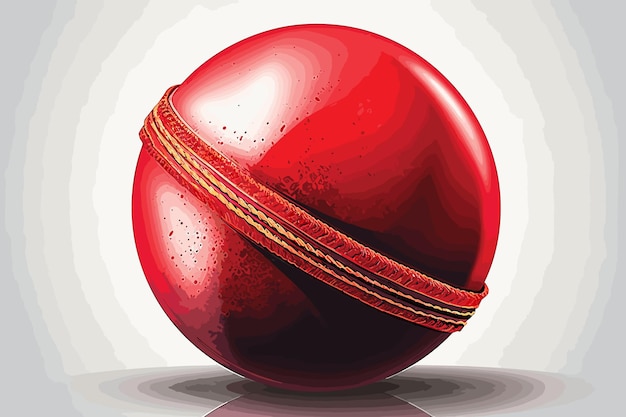 Cricket ball leather hard circle stitch closeup new isolated on white background red cricket ball