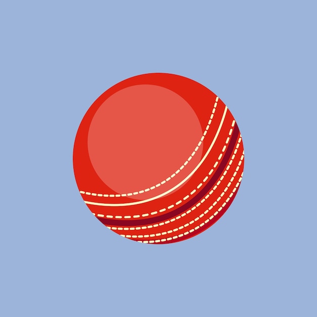 Cricket ball for a sports game stock vector illustration isolated on blue background