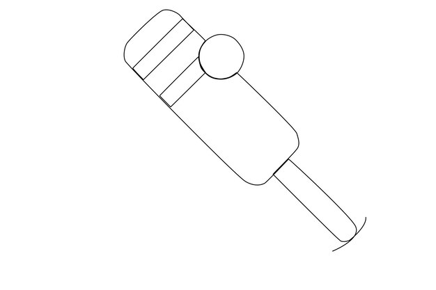 Vector a cricket bat and ball one line art