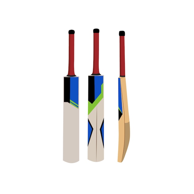 Illustrazione vettoriale di mazza da cricket