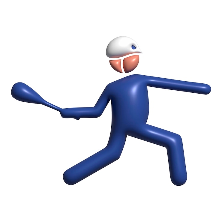 Vector cricket batsman and bowler silhouette elements with 3d style