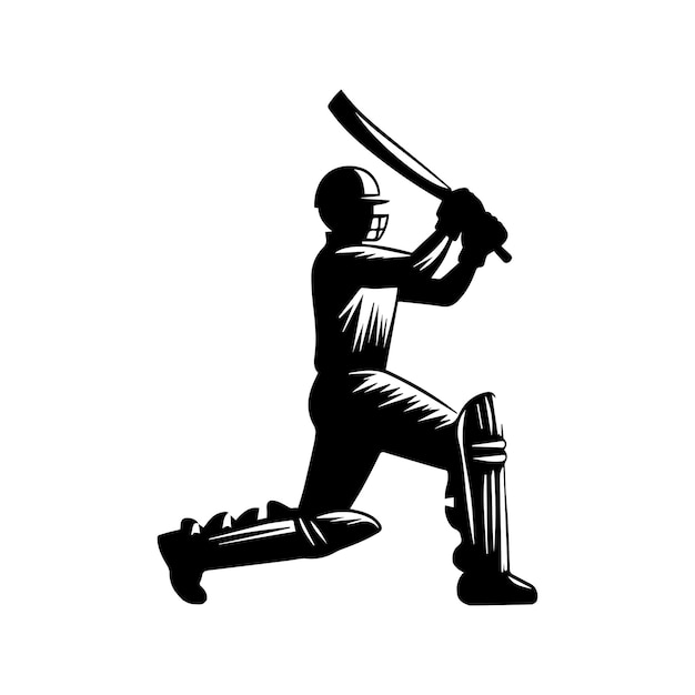 Cricket batsman Vector Silhouette