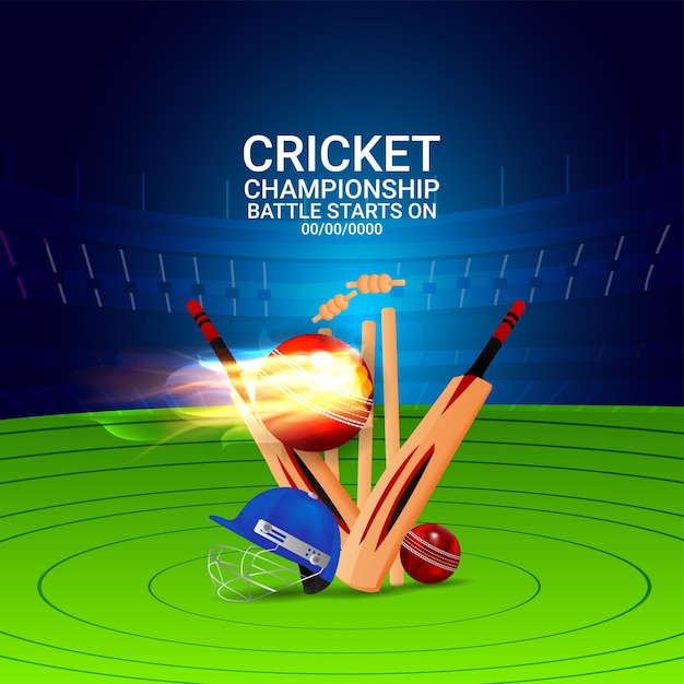Vector cricket championship design concept with vector illustration