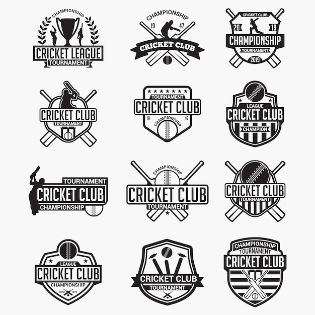 Vector cricket club badges & logos