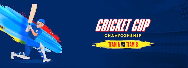 Cricket cup championship header or banner design.