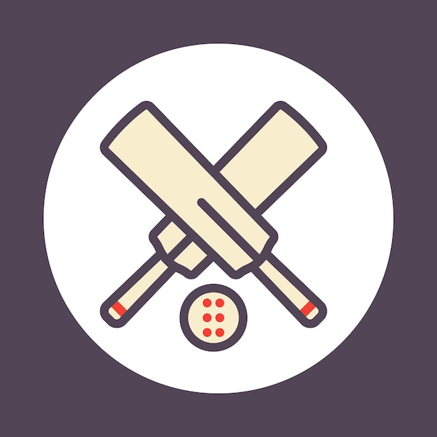 Cricket icon with outline