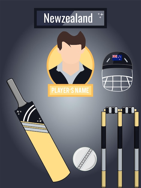 Набор иконок для крикета для сборной Новой Зеландии