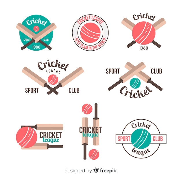 Vector cricket label pack