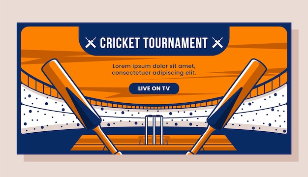 Vector cricket logo banner design