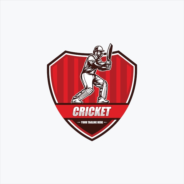 Вектор Логотип крикета силуэт игрока в крикет векторная иллюстрация