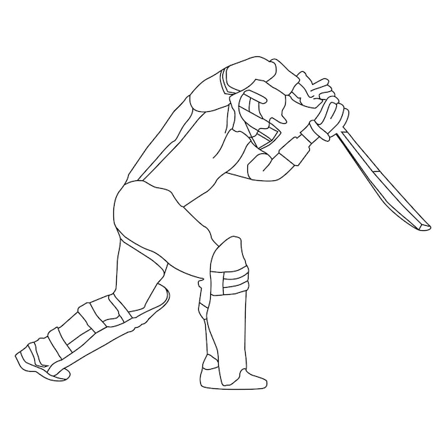 Un giocatore di cricket sta per colpire la palla con la sua mazza.